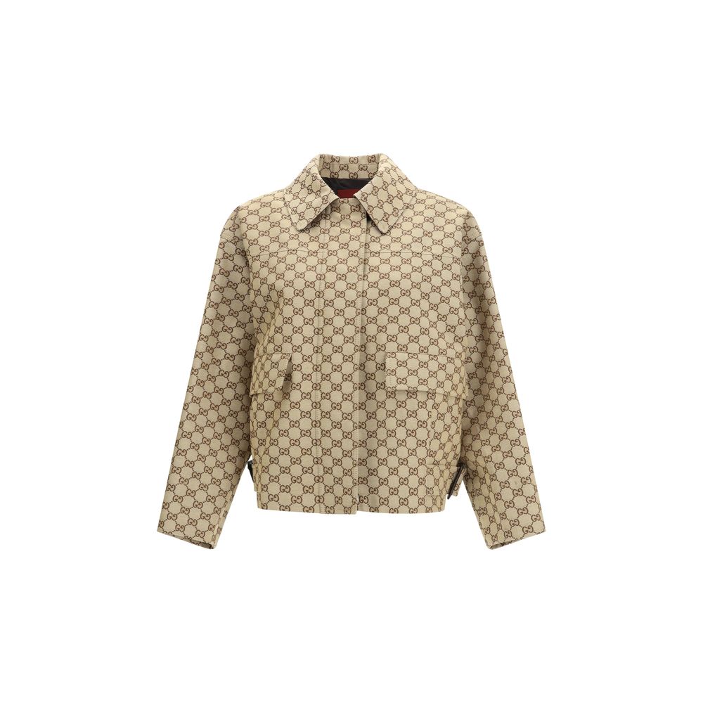 Beige Cotton Bomber