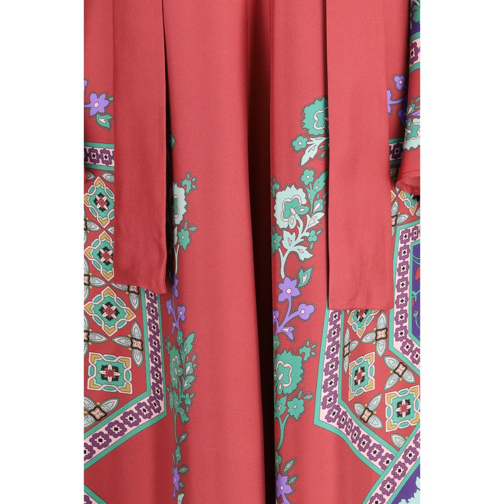 Multicolor Silk Casual Dress