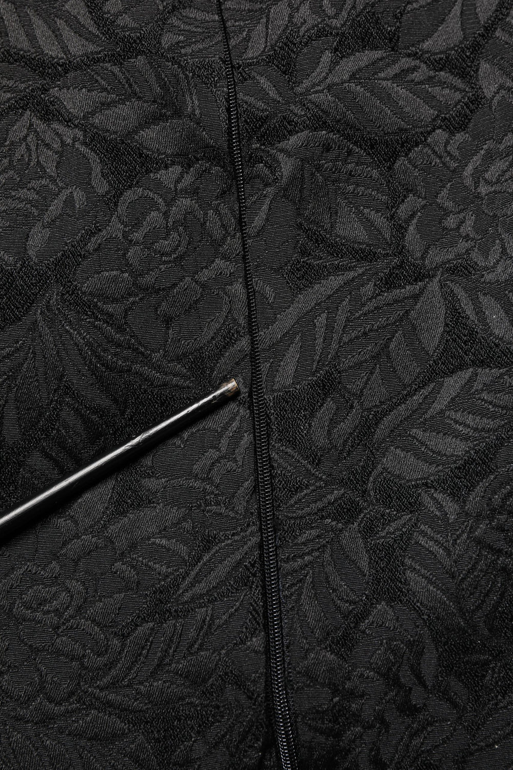 Black Floral Brocade Sheath Knee Length Dress