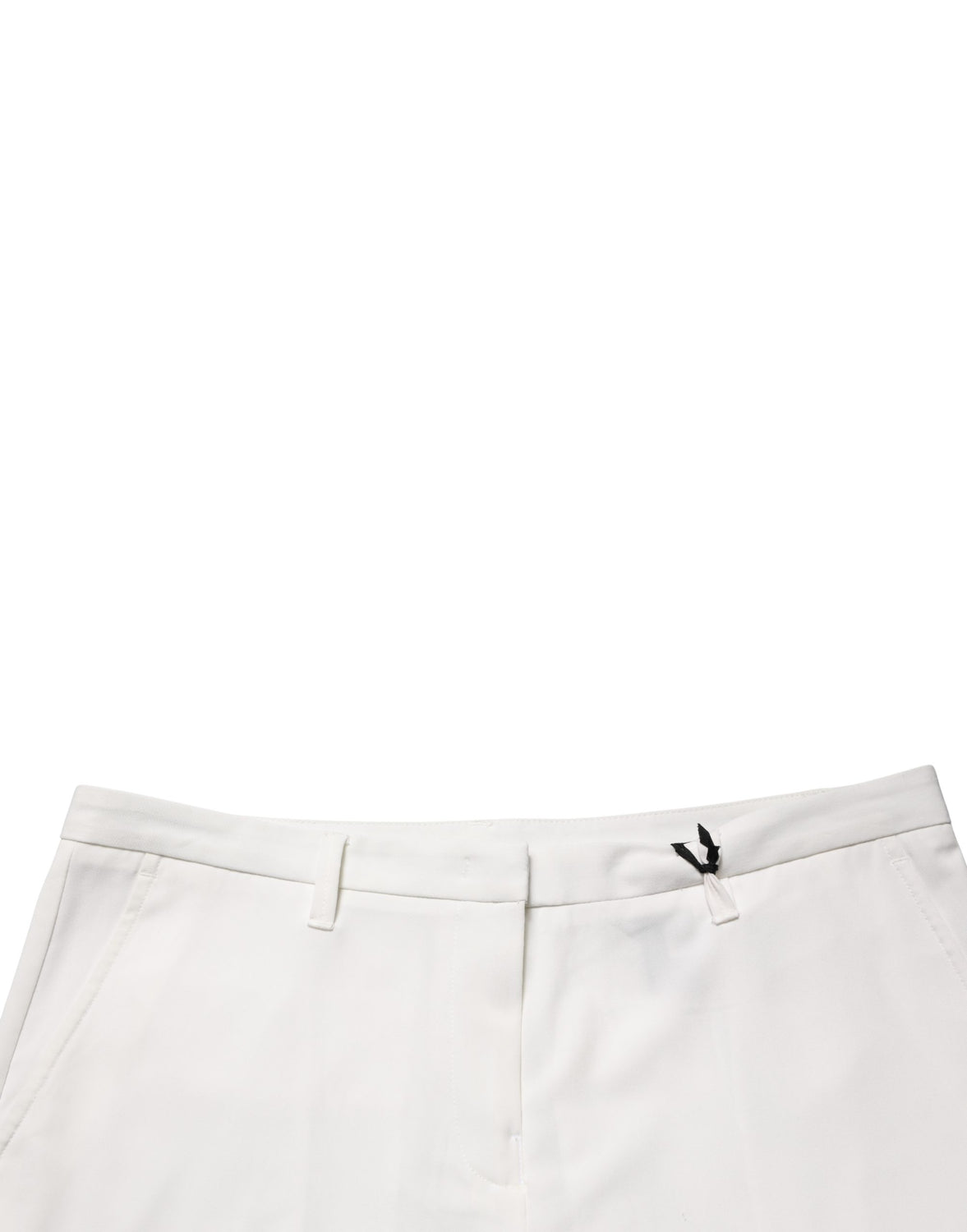 White Mid Waisted Wide Leg Chino Women Trouser Pants