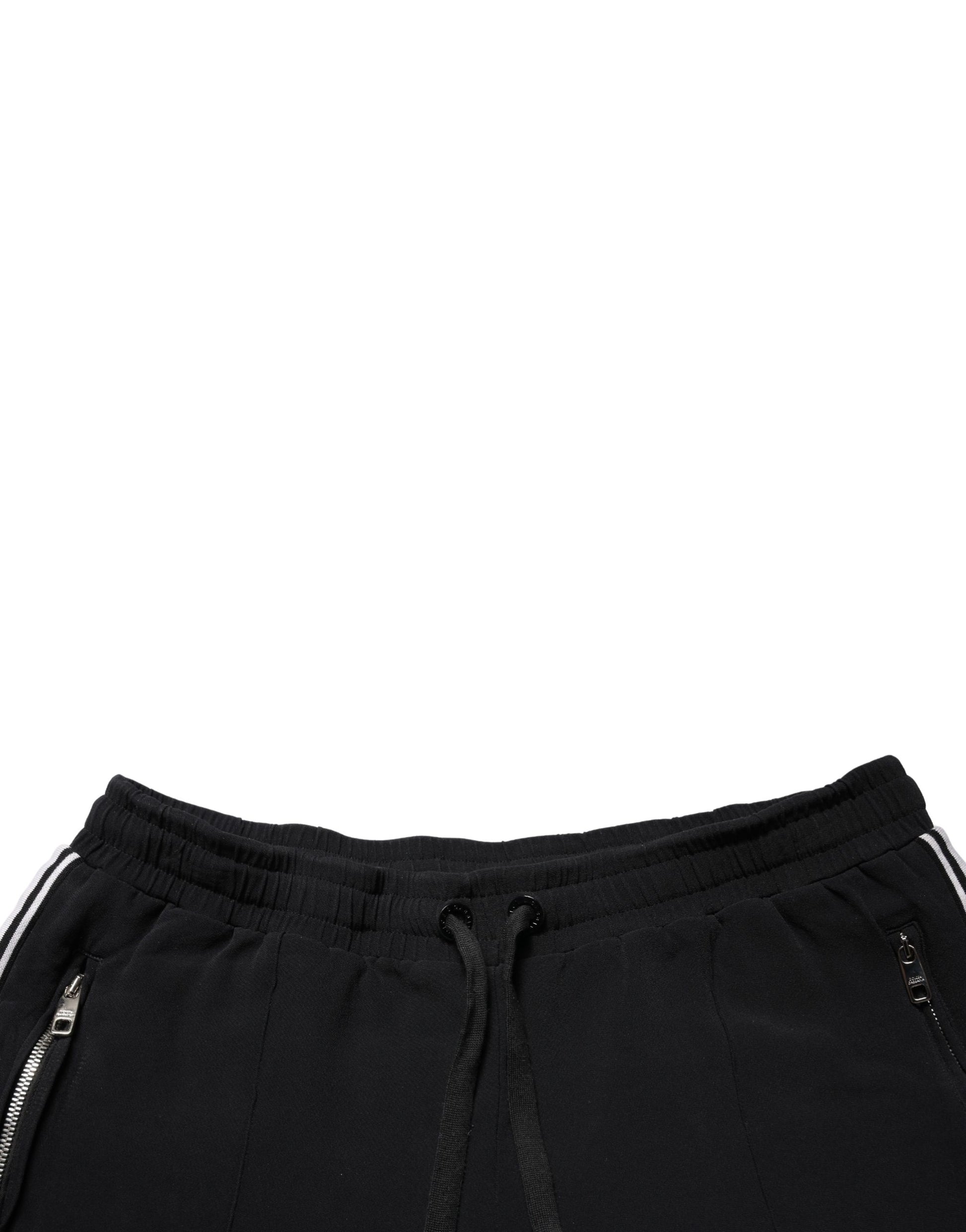 Black Viscose Mid Waist Cropped Women Pants