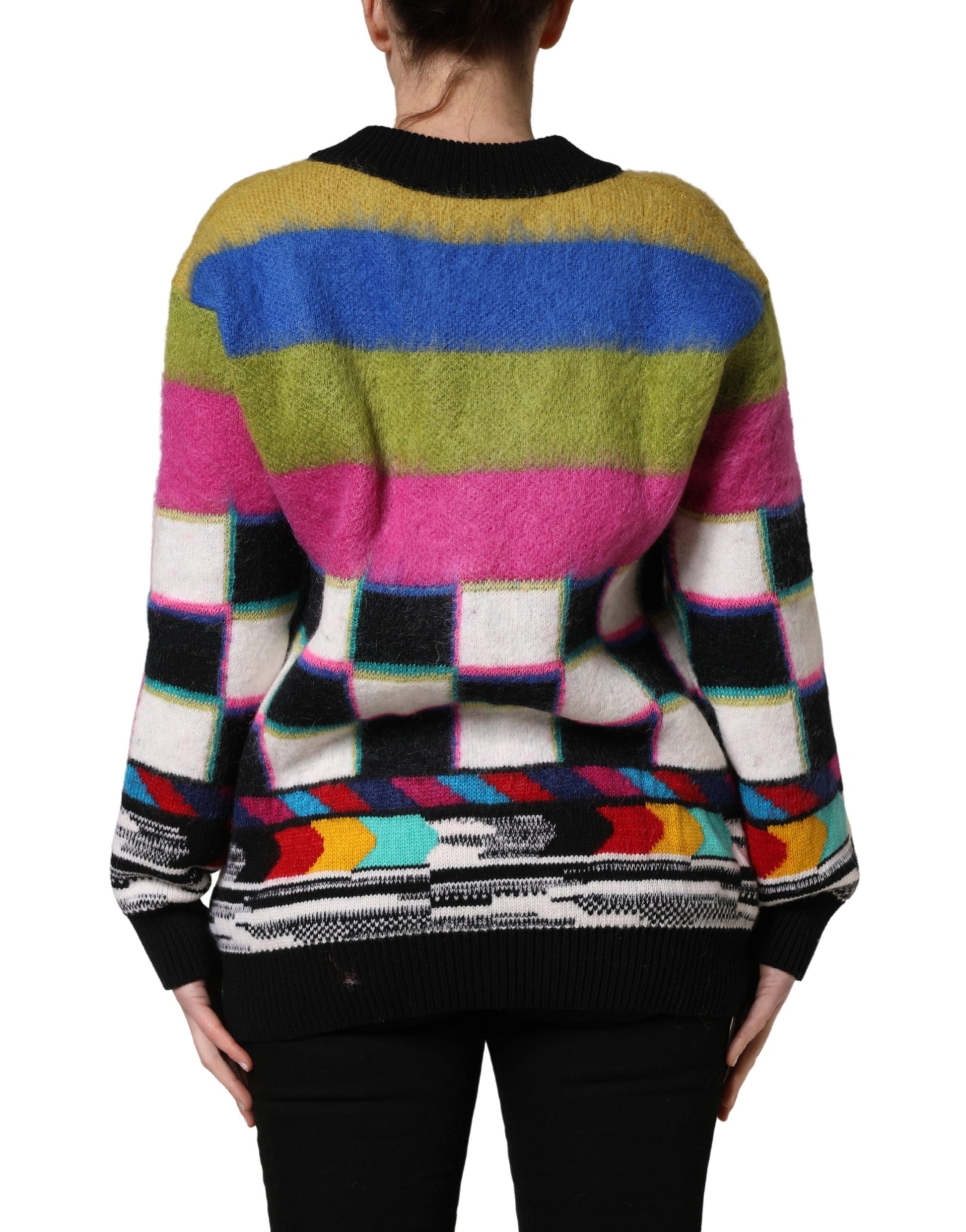Multicolor Stripes V-neck Pullover Sweater