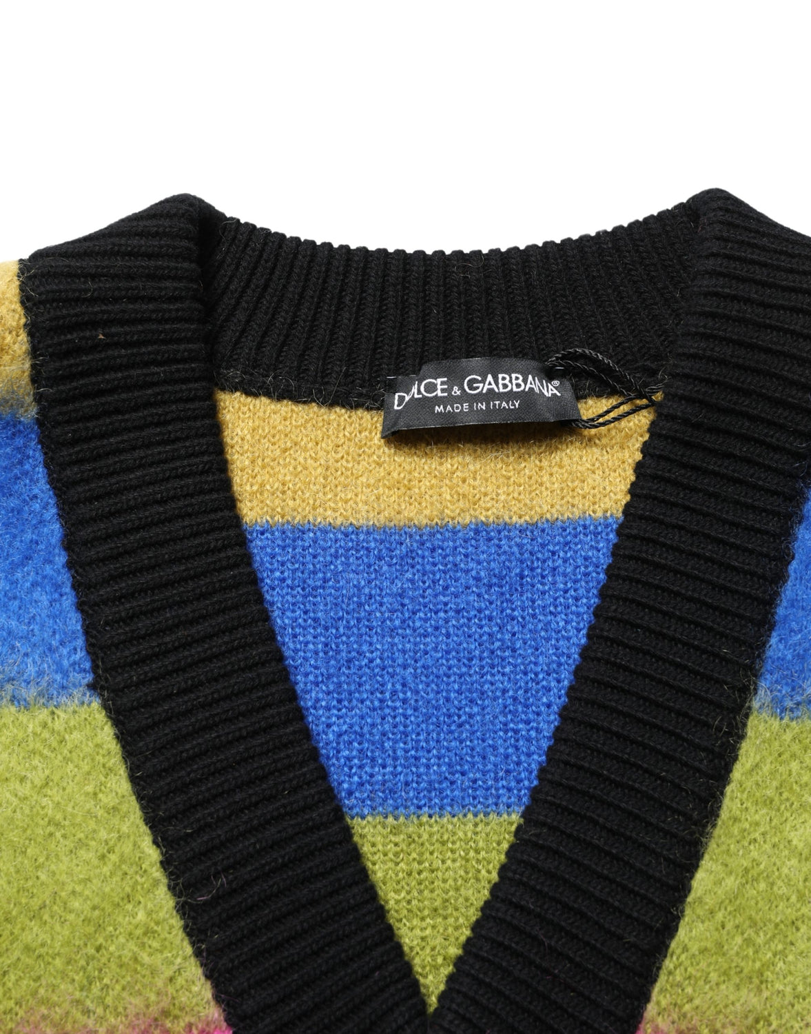 Multicolor Stripes V-neck Pullover Sweater
