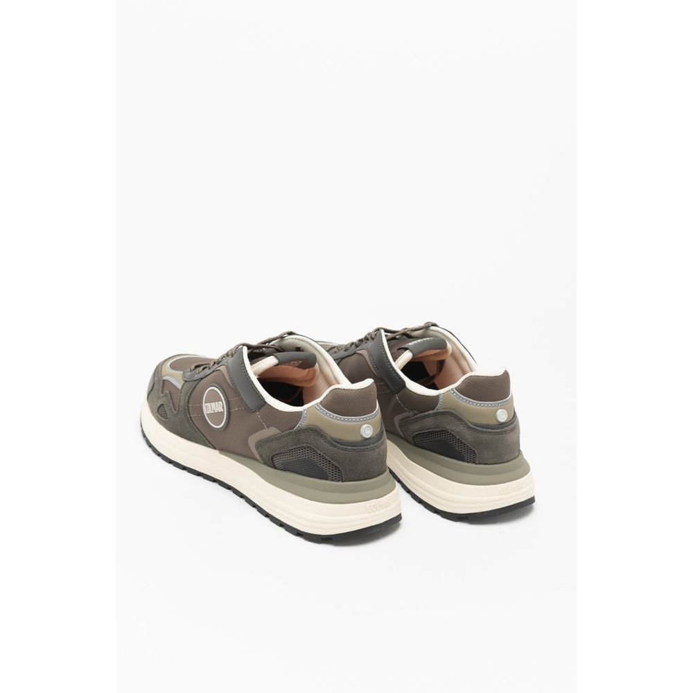 Brown Polyester Athletic Sneakers