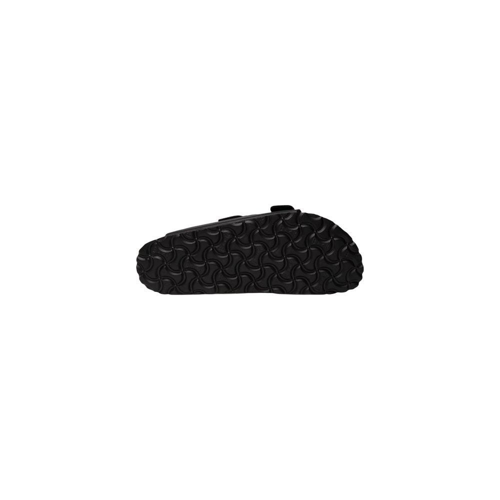 Black Synthetic Flat Sandals