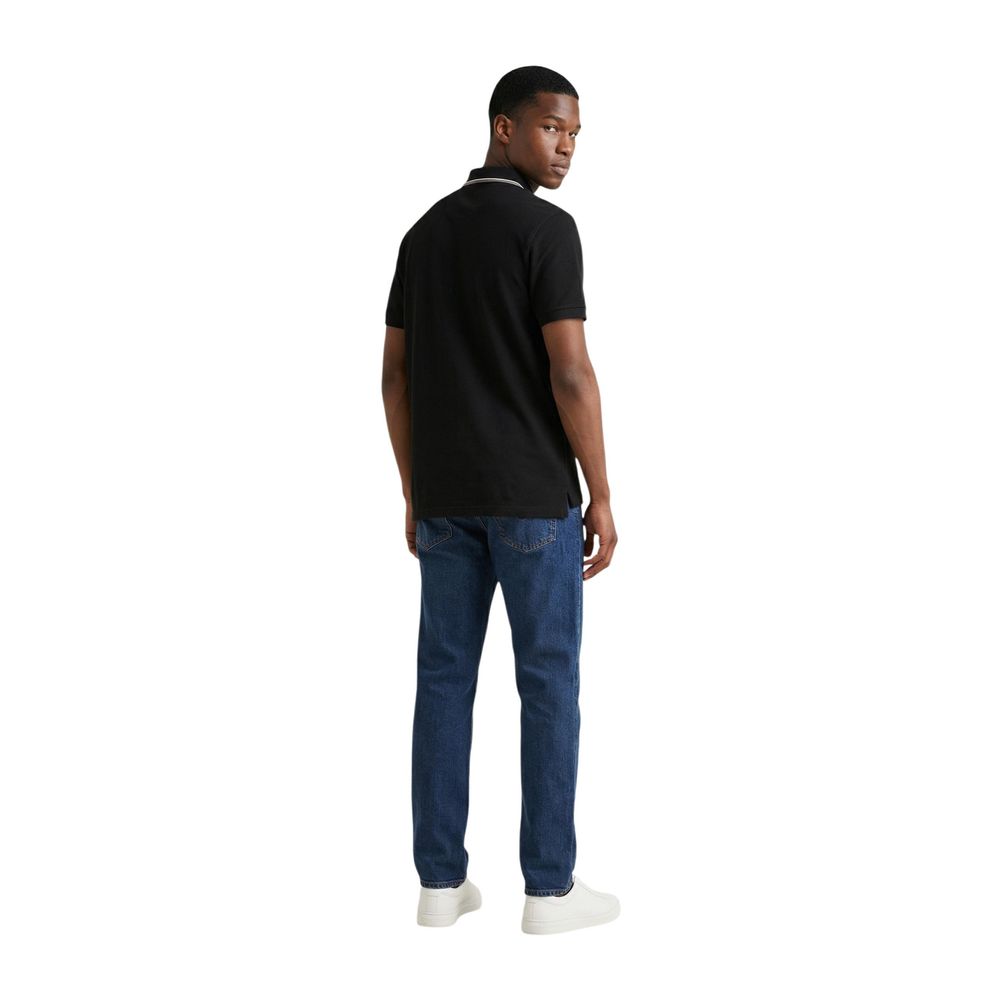 Black Cotton Polo Shirt