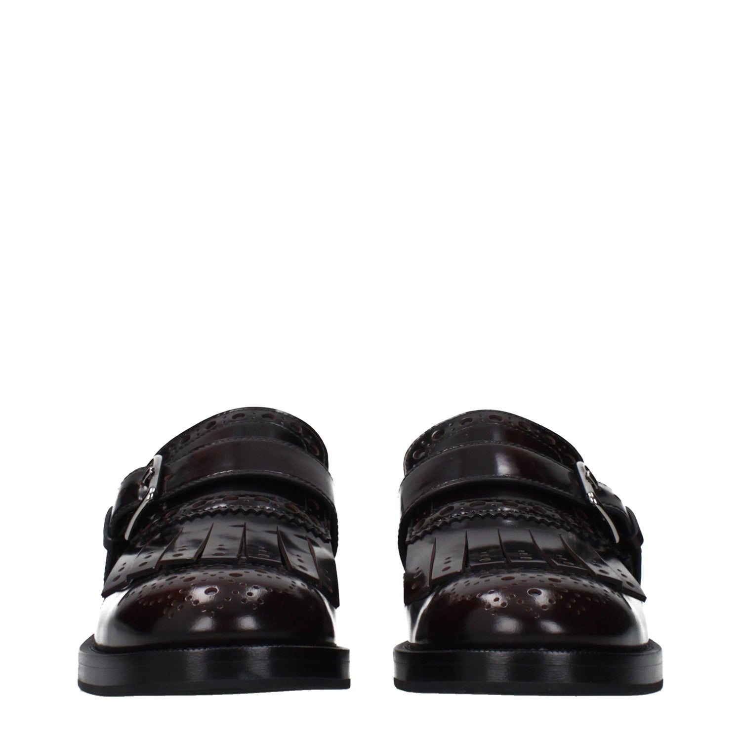 Red Leather Slip-On Loafers