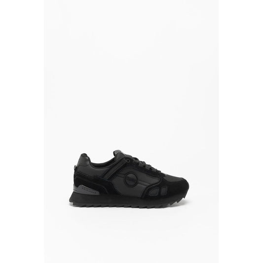 Black Leather Athletic Sneakers