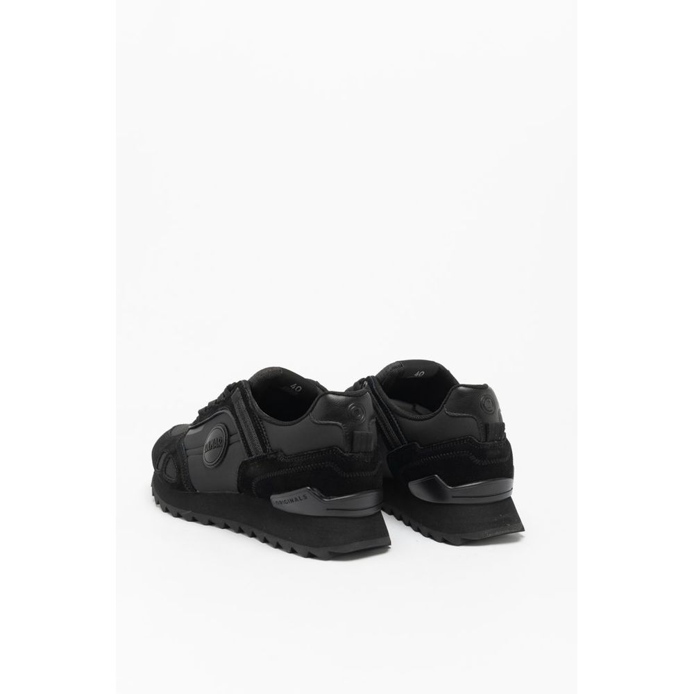 Black Leather Athletic Sneakers