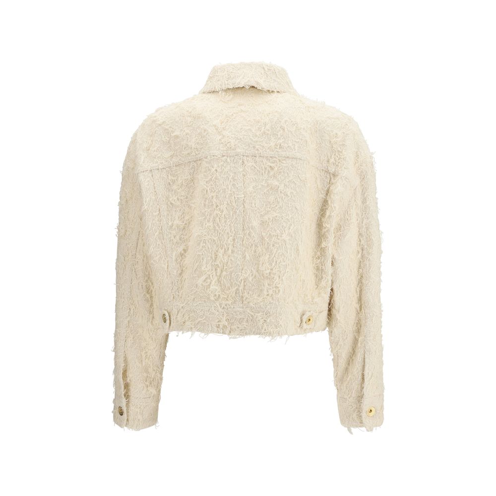Beige Cotton Denim Jacket