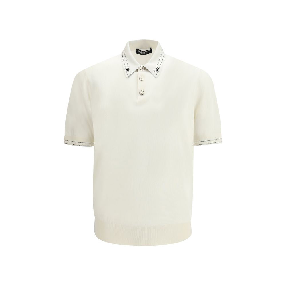 Beige Silk Polo Shirt