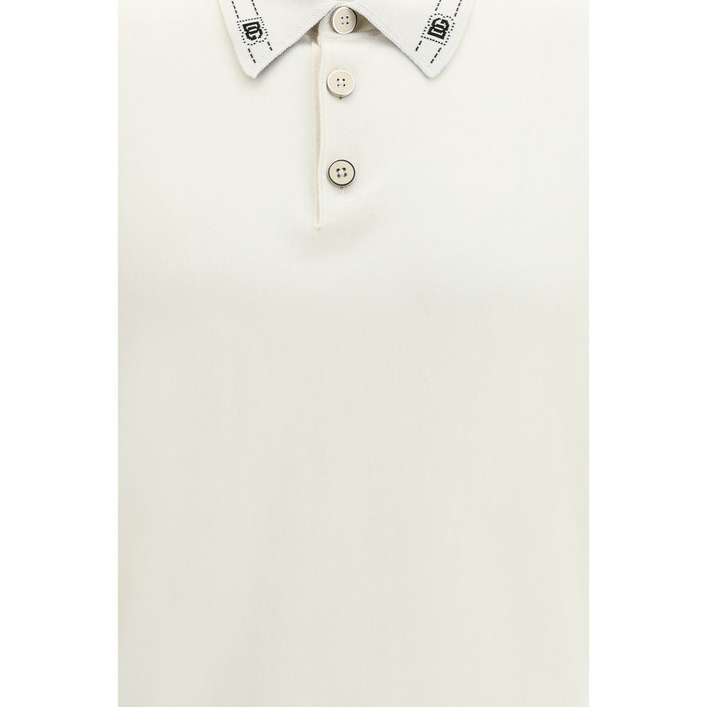 Beige Silk Polo Shirt