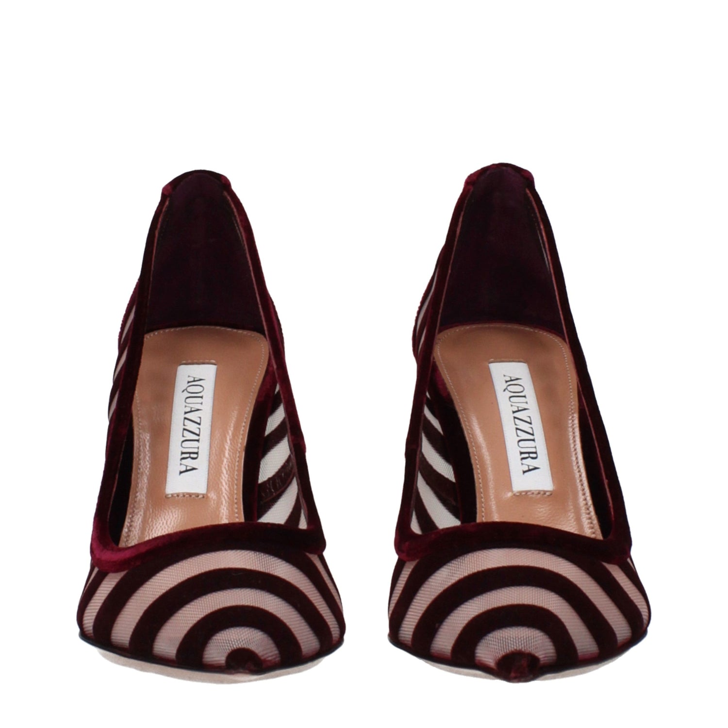 Transparent Velvet Mid Heel Pumps