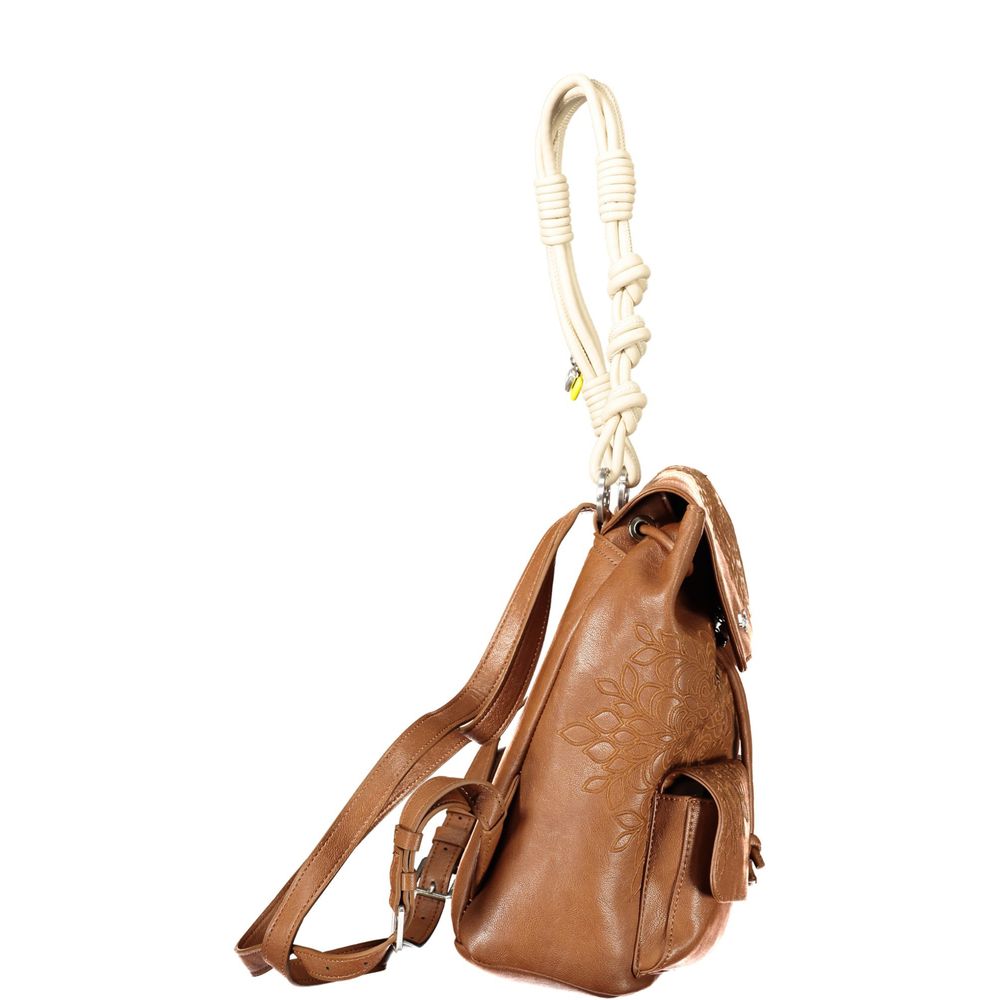 Marrone Poliuretano Women Backpack