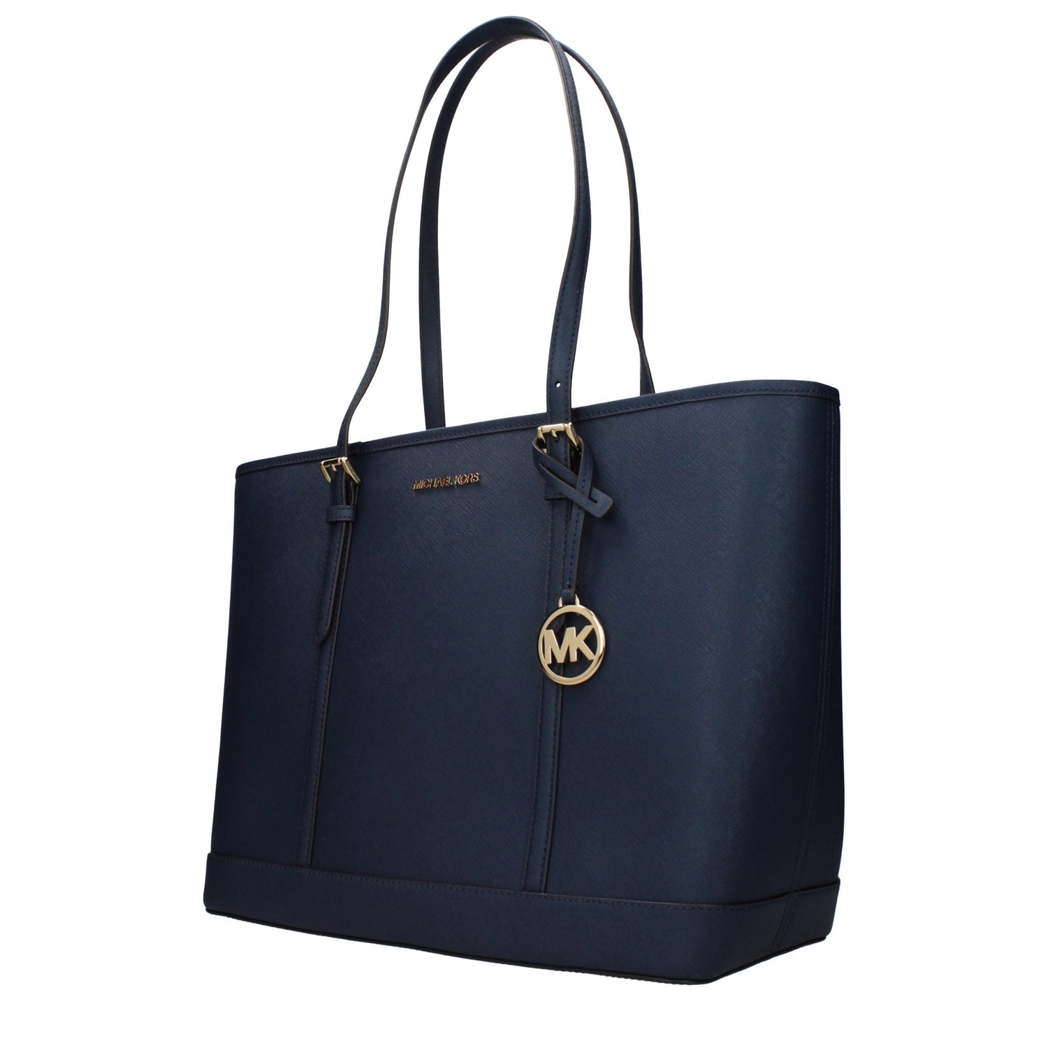 Blue Leather Shoulder Bag