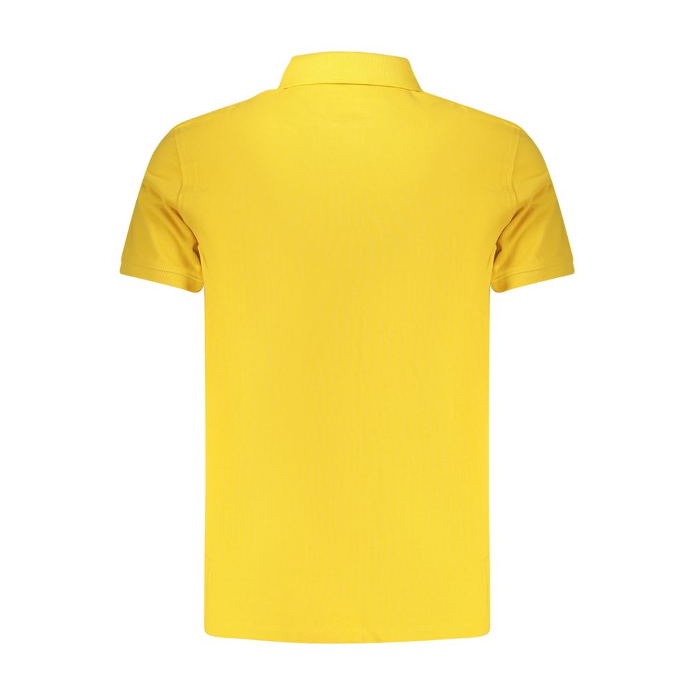 Yellow Cotton Men Polo Shirt
