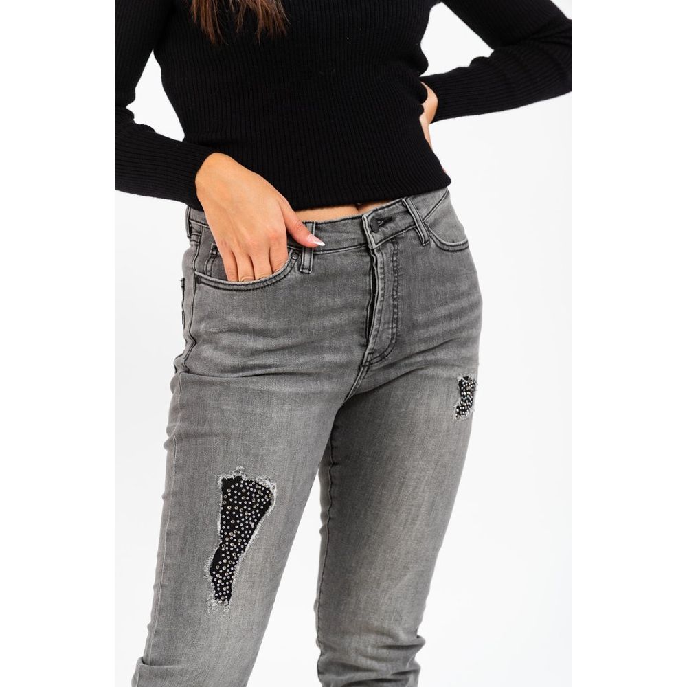 Gray Cotton Jeans Denim