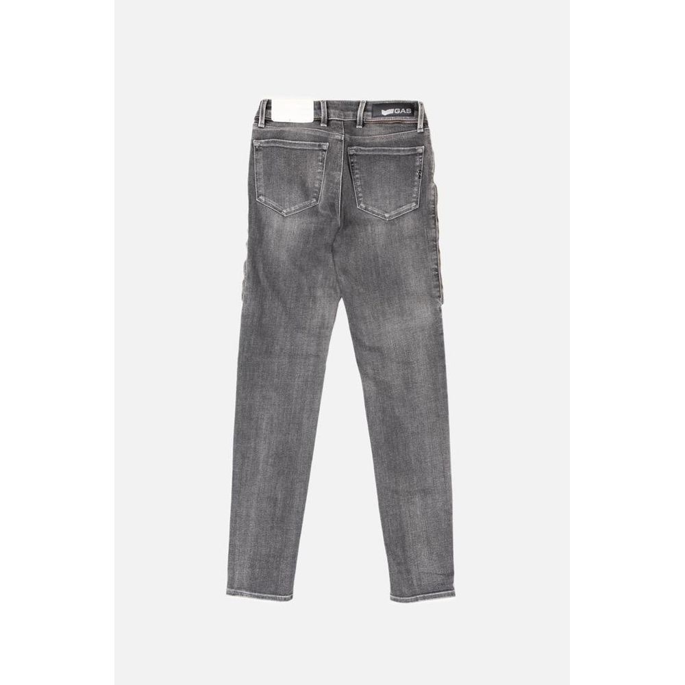 Gray Cotton Jeans Denim