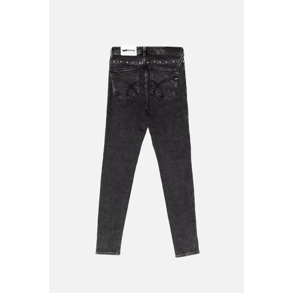 Gray Cotton Skinny Jeans