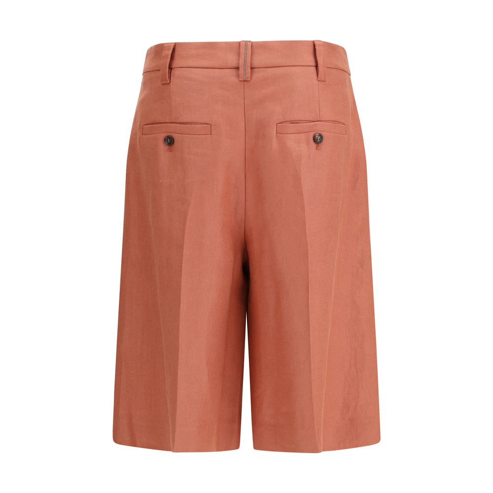 Orange Viscose Bermuda Shorts