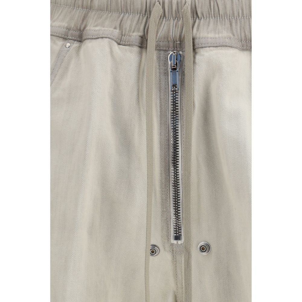 Beige Cotton Casual Pants