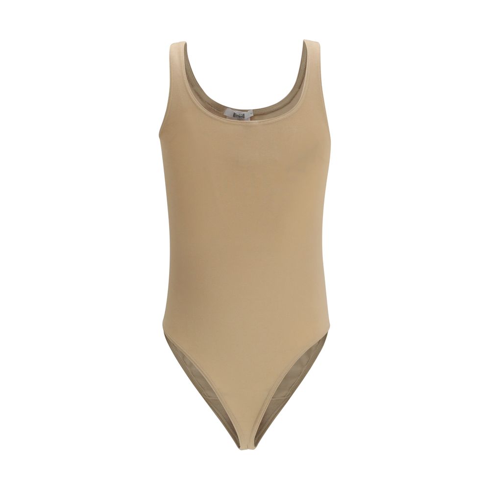 Beige Cotton Bodysuit