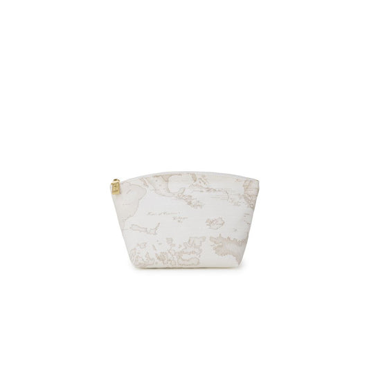 White Polyester Clutch Bag
