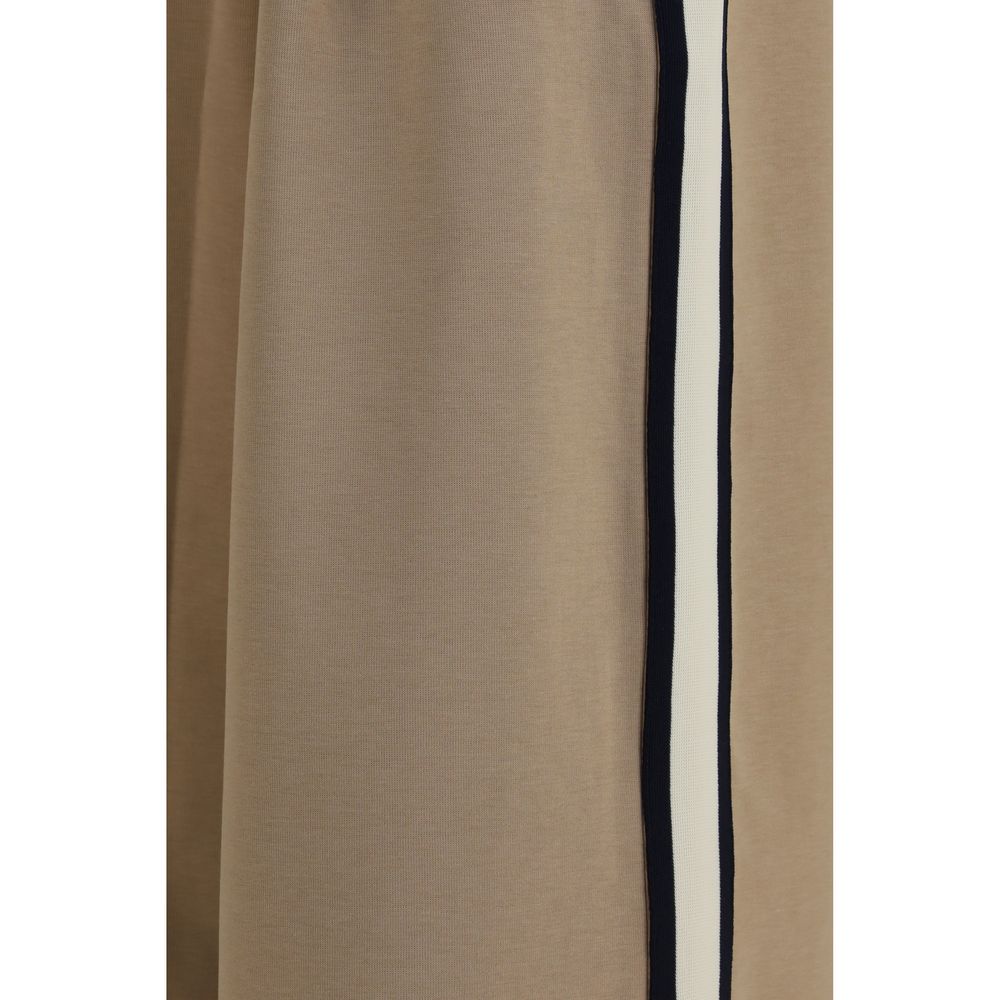 Beige Cotton Casual Pants