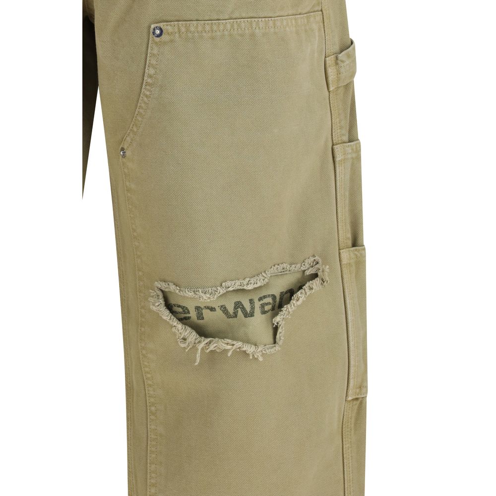 Bicolor Cotton Cargo Pants