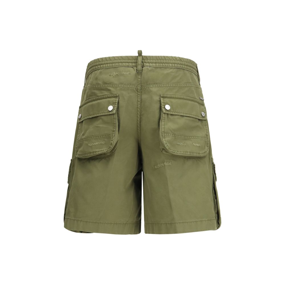 Bicolor Cotton Bermuda Shorts