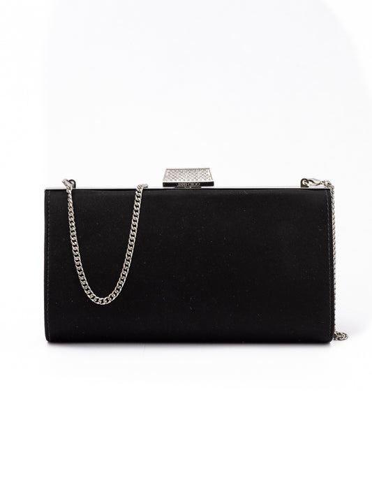 Black Satin Crossbody Bag