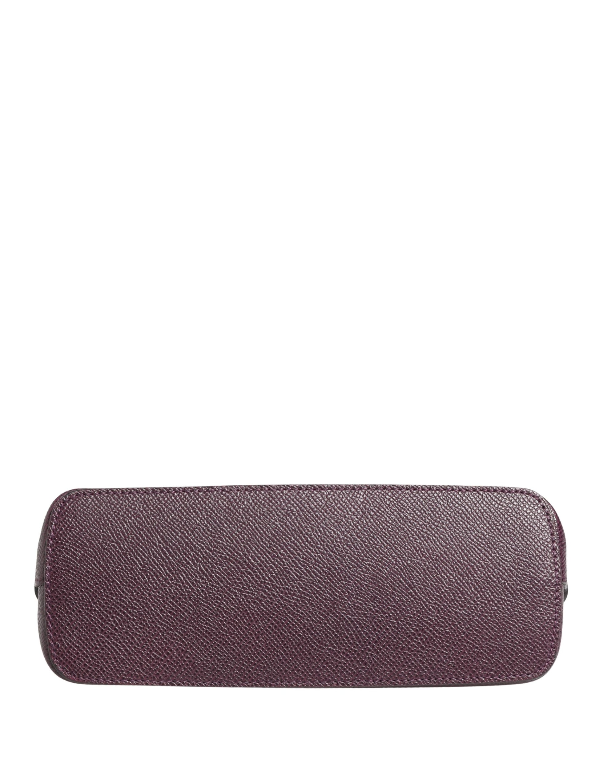 Dark Purple Leather DG Logo Zip Around Hand Purse Wallet