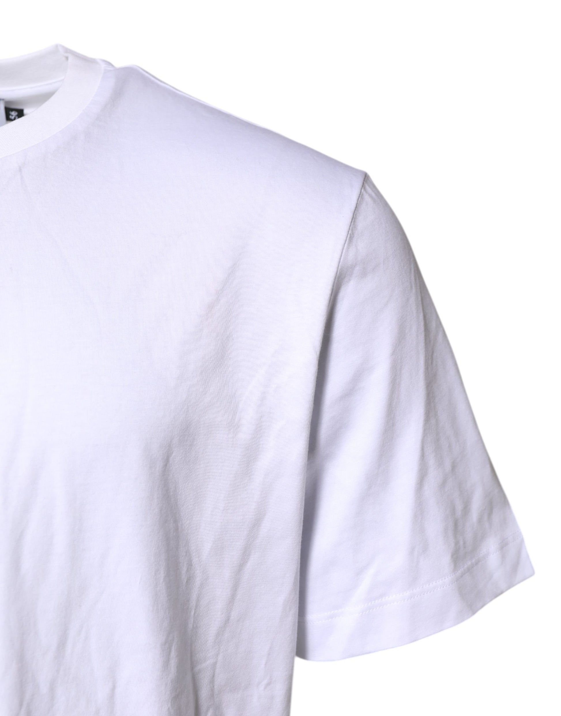 White Cotton DG Logo Embroidery Men  T-shirt