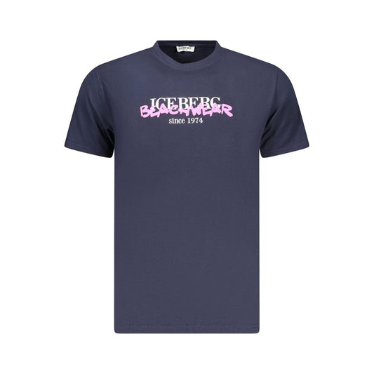 Neon Blue Cotton Mens T-Shirt