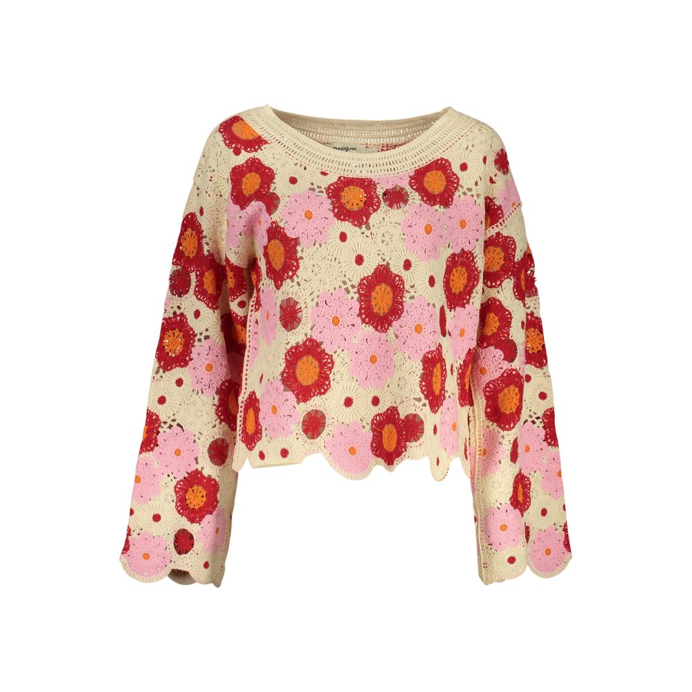 Beige Cotton Women Sweater