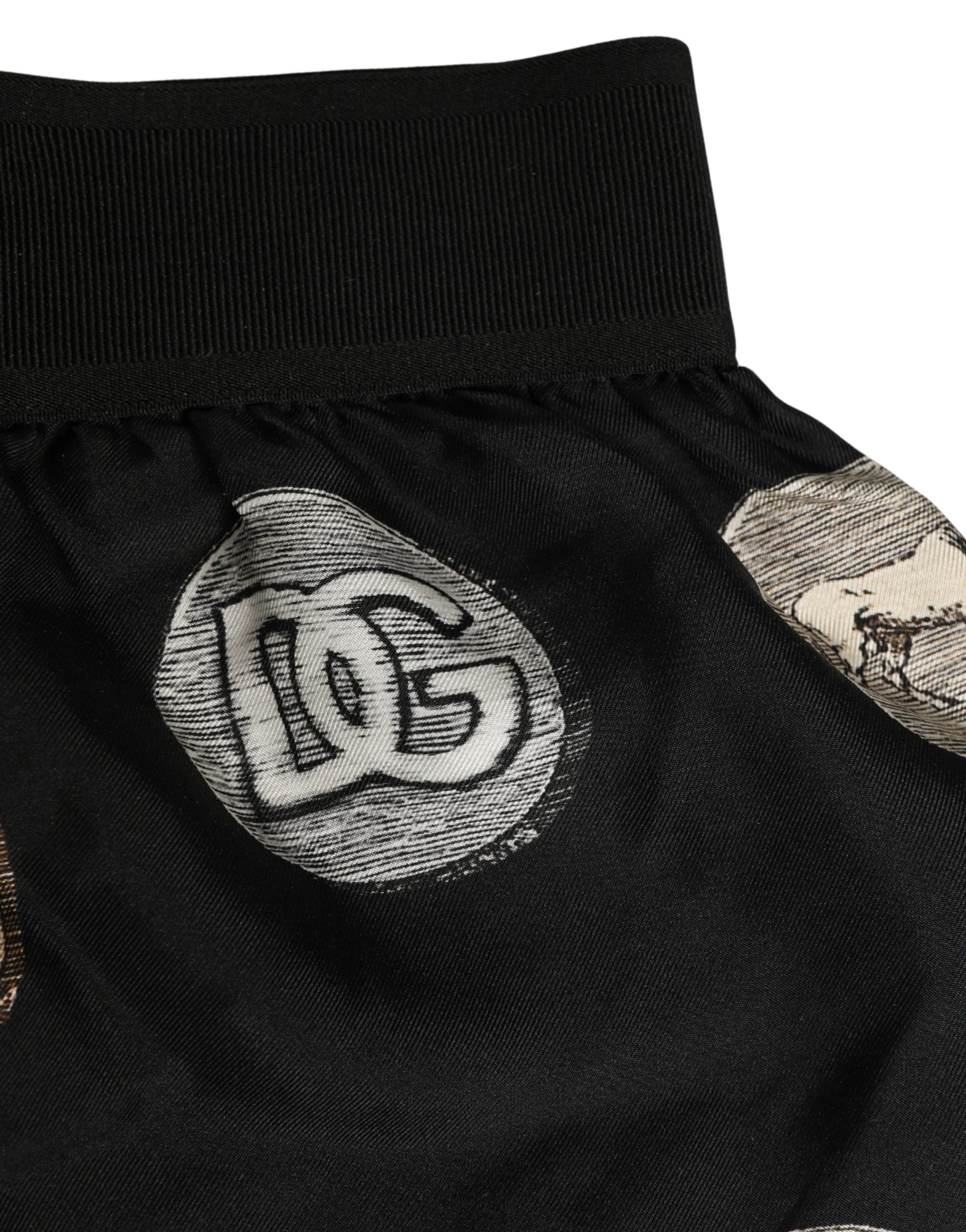 Black Ancient Coin Print Boxer Shorts Underwear