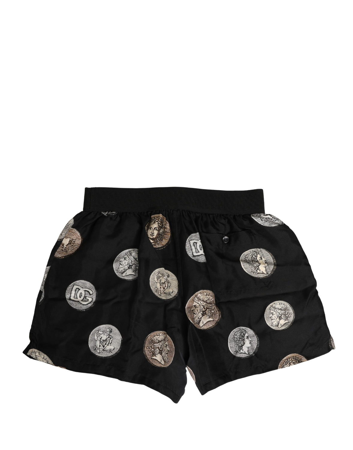 Black Ancient Coin Print Boxer Shorts Underwear