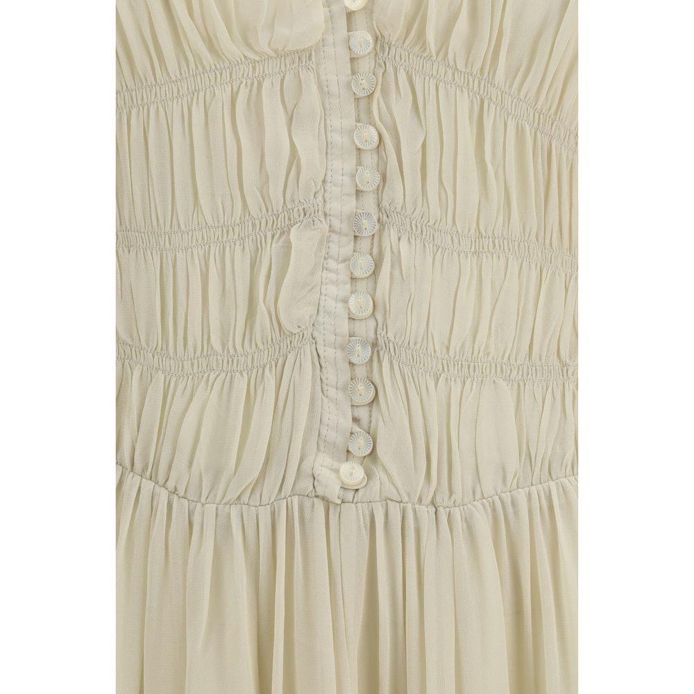 Beige Viscose Casual Dress