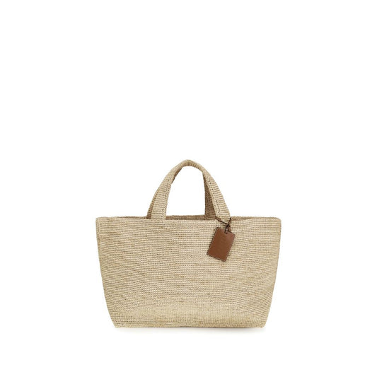 Beige Raffia Handbag