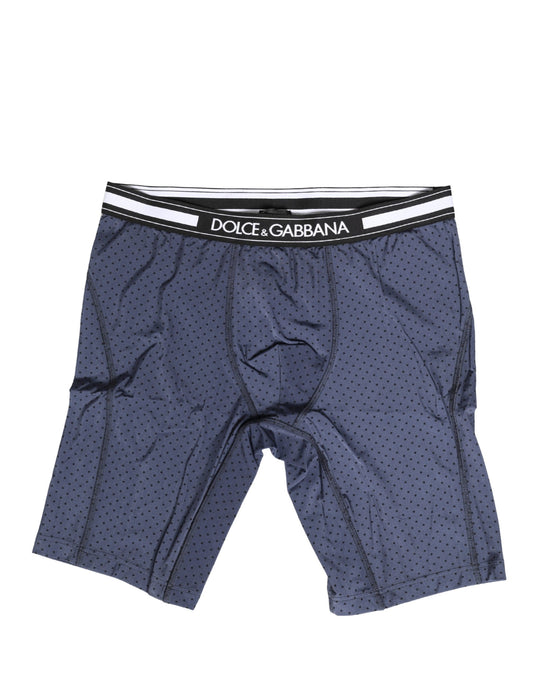 Dark Blue Polka Dots Men Bike Shorts Underwear