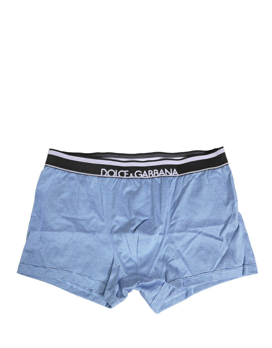 Blue D&G Logo Cotton Regular Boxer Underwear