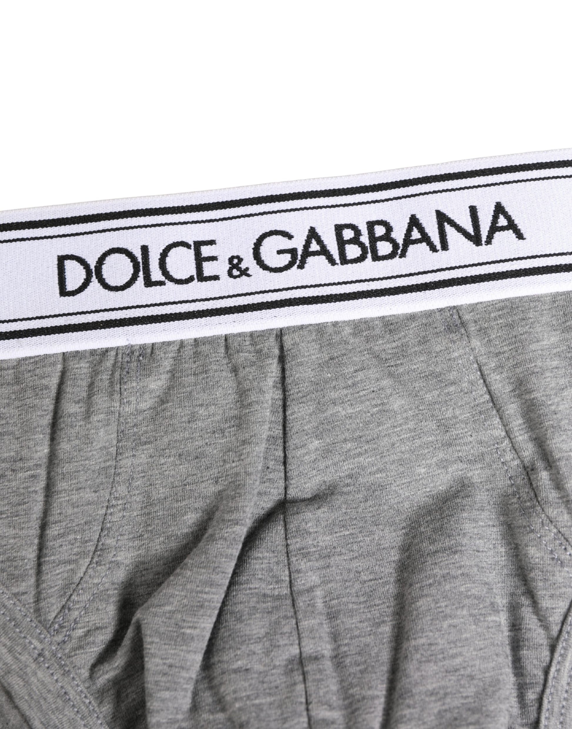 Gray Logo Waistband Men Midi Brief Underwear