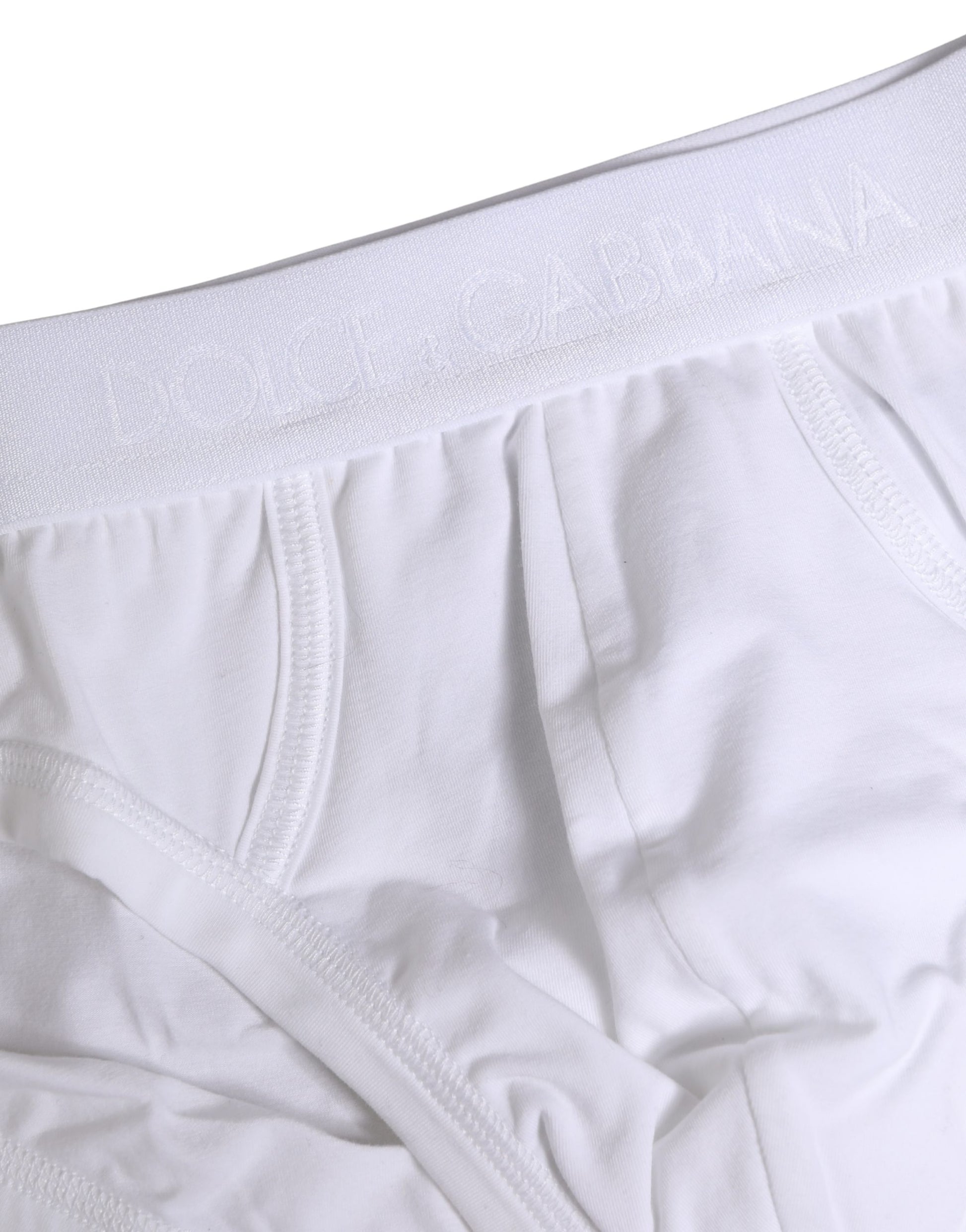 White Logo Waistband Cotton Men Brief Underwear