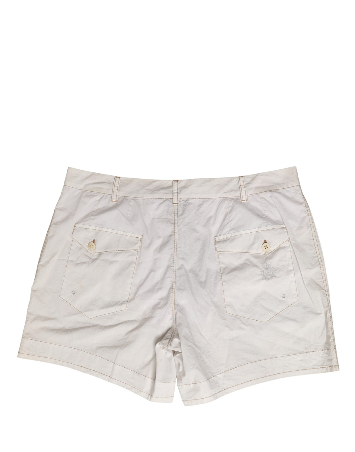White Cotton Mid Waist Chino Bermuda Shorts