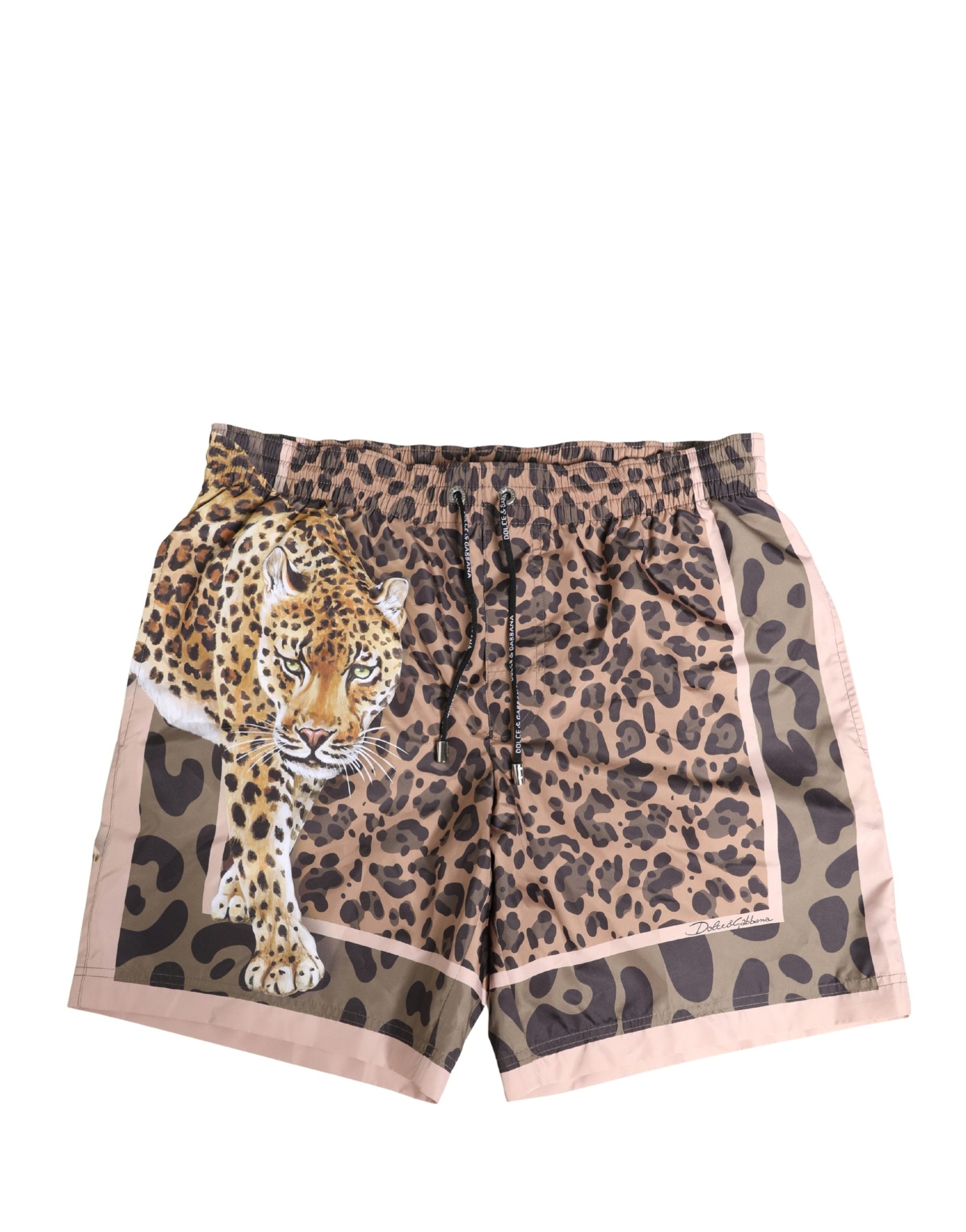 Multicolor Leopard Print Swim Trunks Swimwear