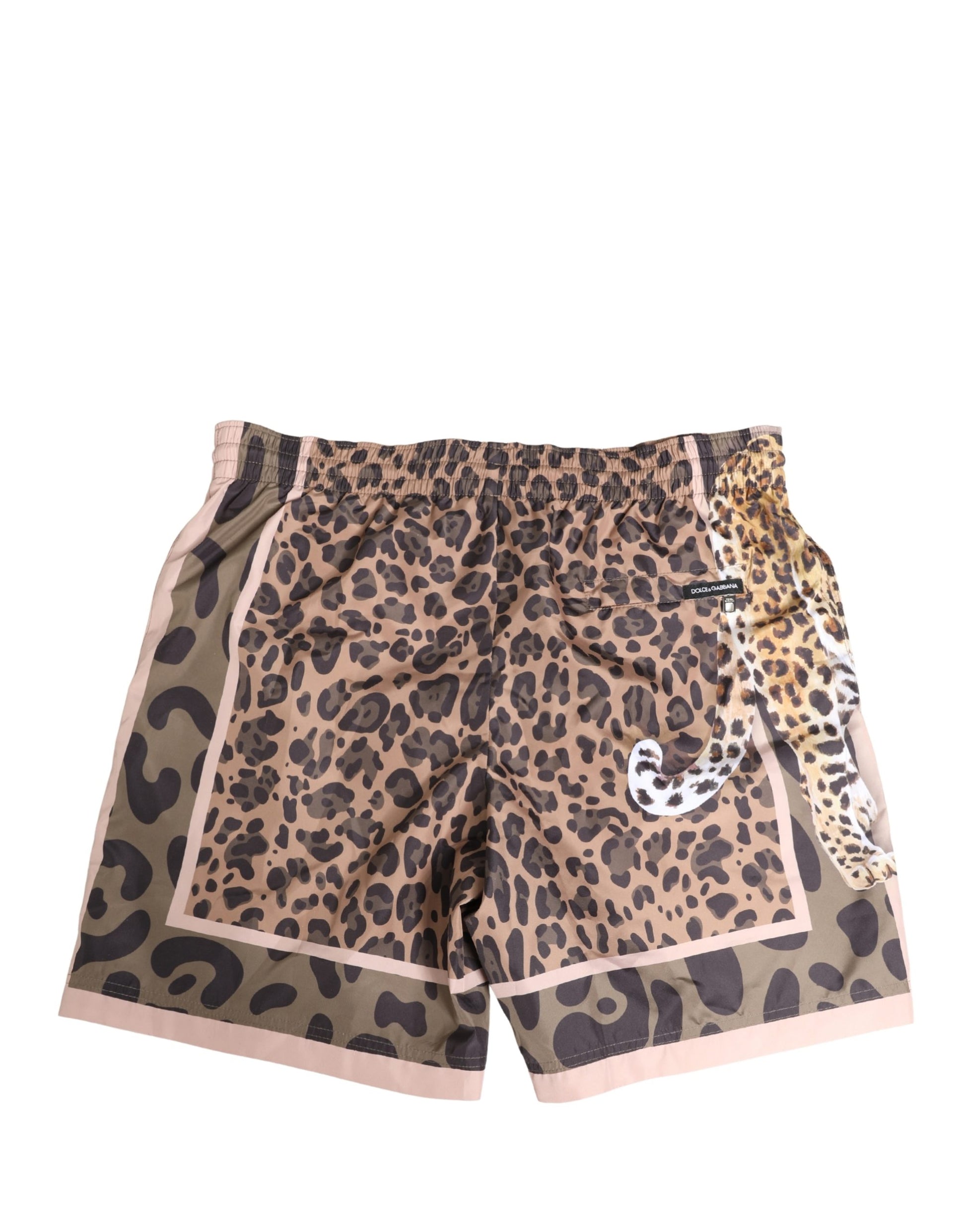 Multicolor Leopard Print Swim Trunks Swimwear