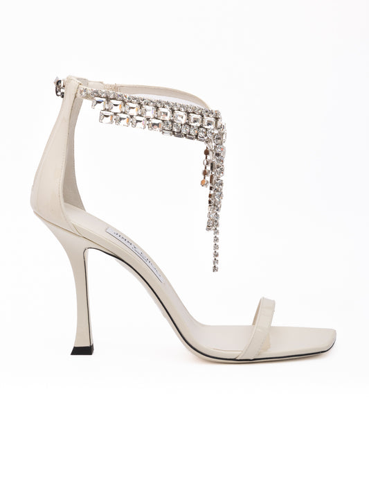 White Patent Leather Verity Sandals 100
