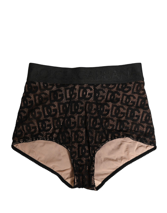 Black Cotton DG Logo High Waist Girdle Underwear