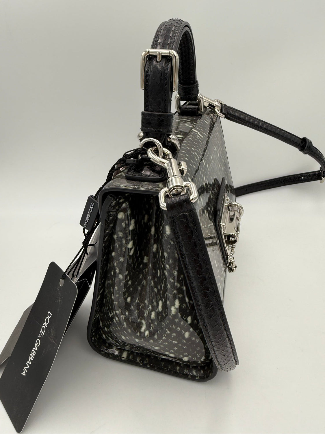 DOLCE & GABBANA Monica Python and Patent Handbag