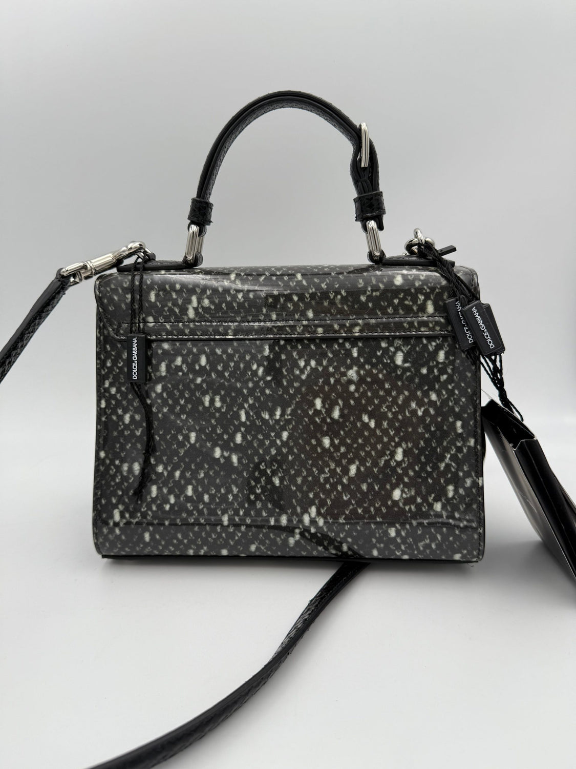 DOLCE & GABBANA Monica Python and Patent Handbag